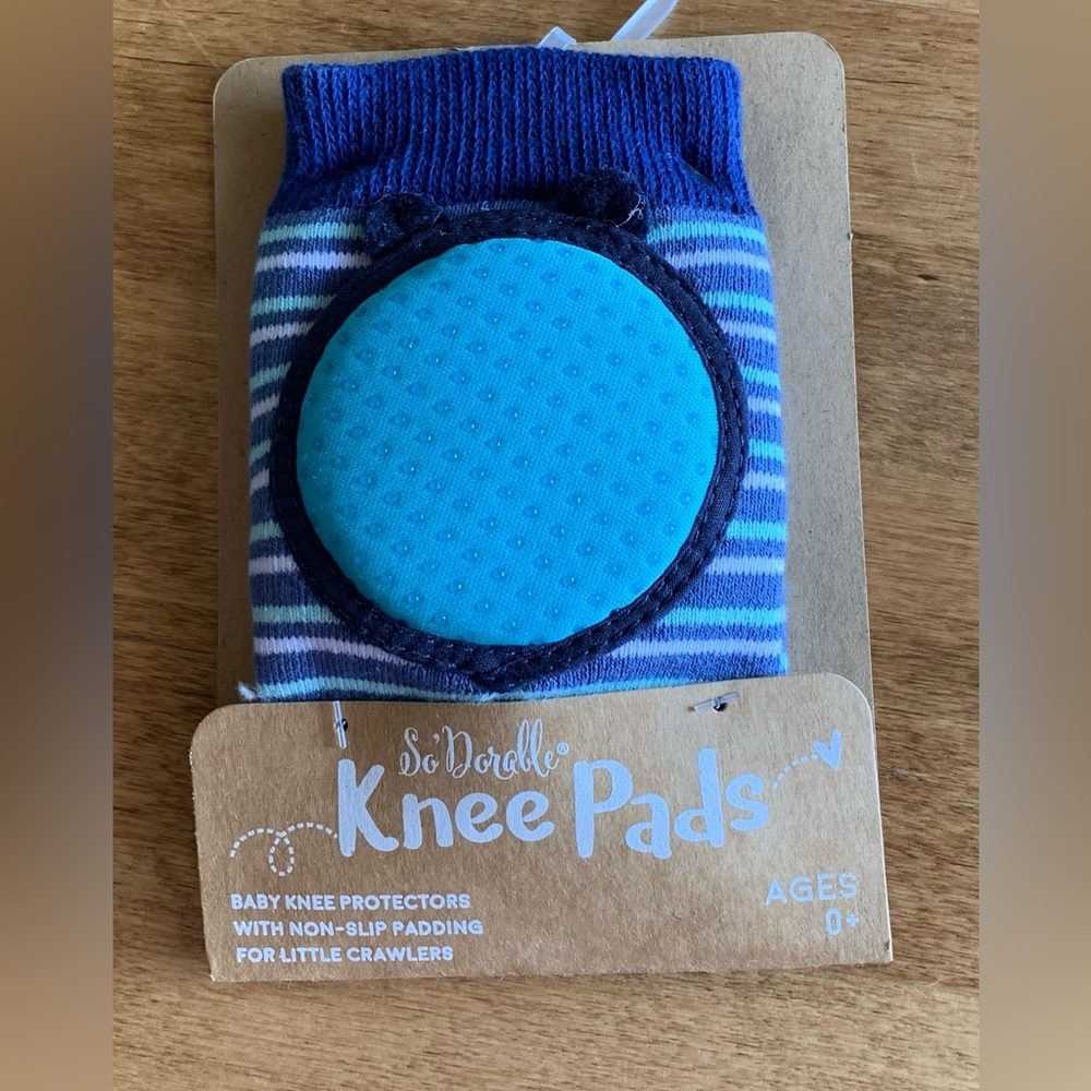 So Dorable Blue Striped Baby Knee Pads